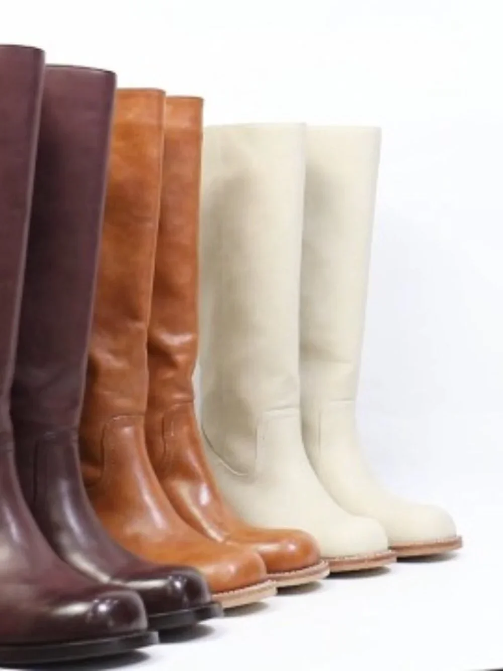 Faux Leather Knee High Block Heel Square Toe Boots